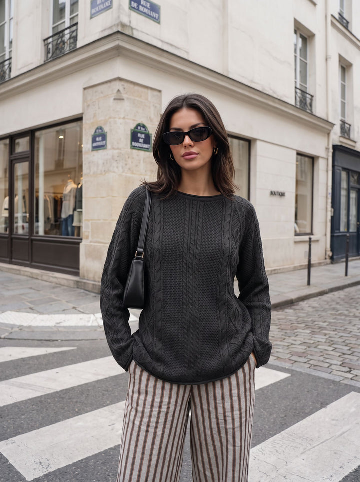 Cozy Cable Knit Pullover Sweater