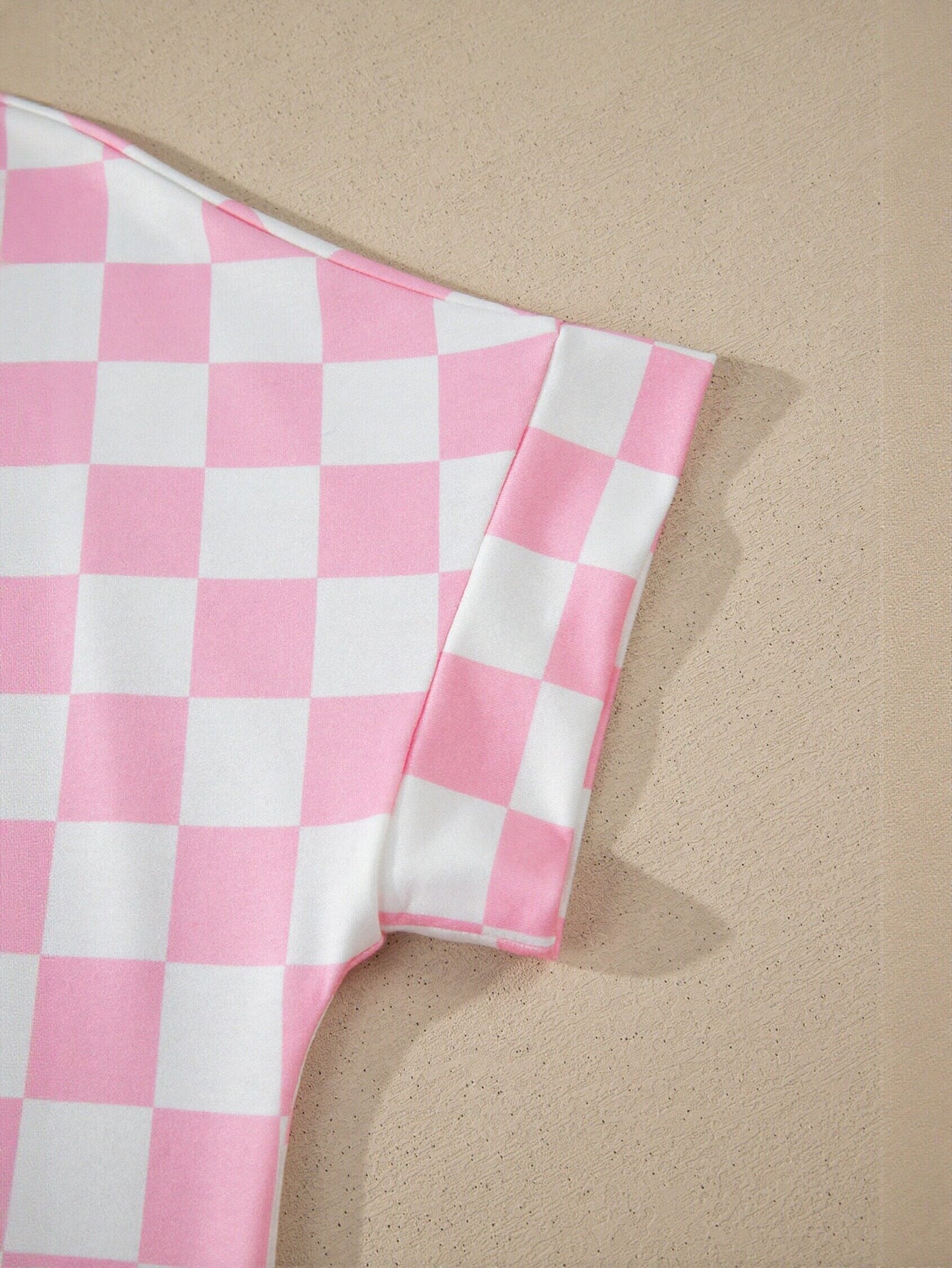Comfy Checkered Knit Short Set