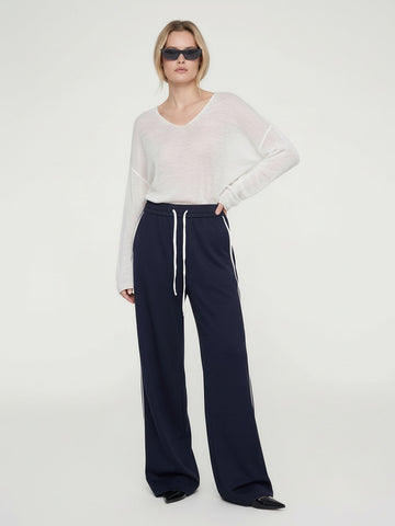 Contrast Trim Drawstring Trousers