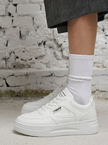 Platform Leather Upper Fashion Casual Shoes