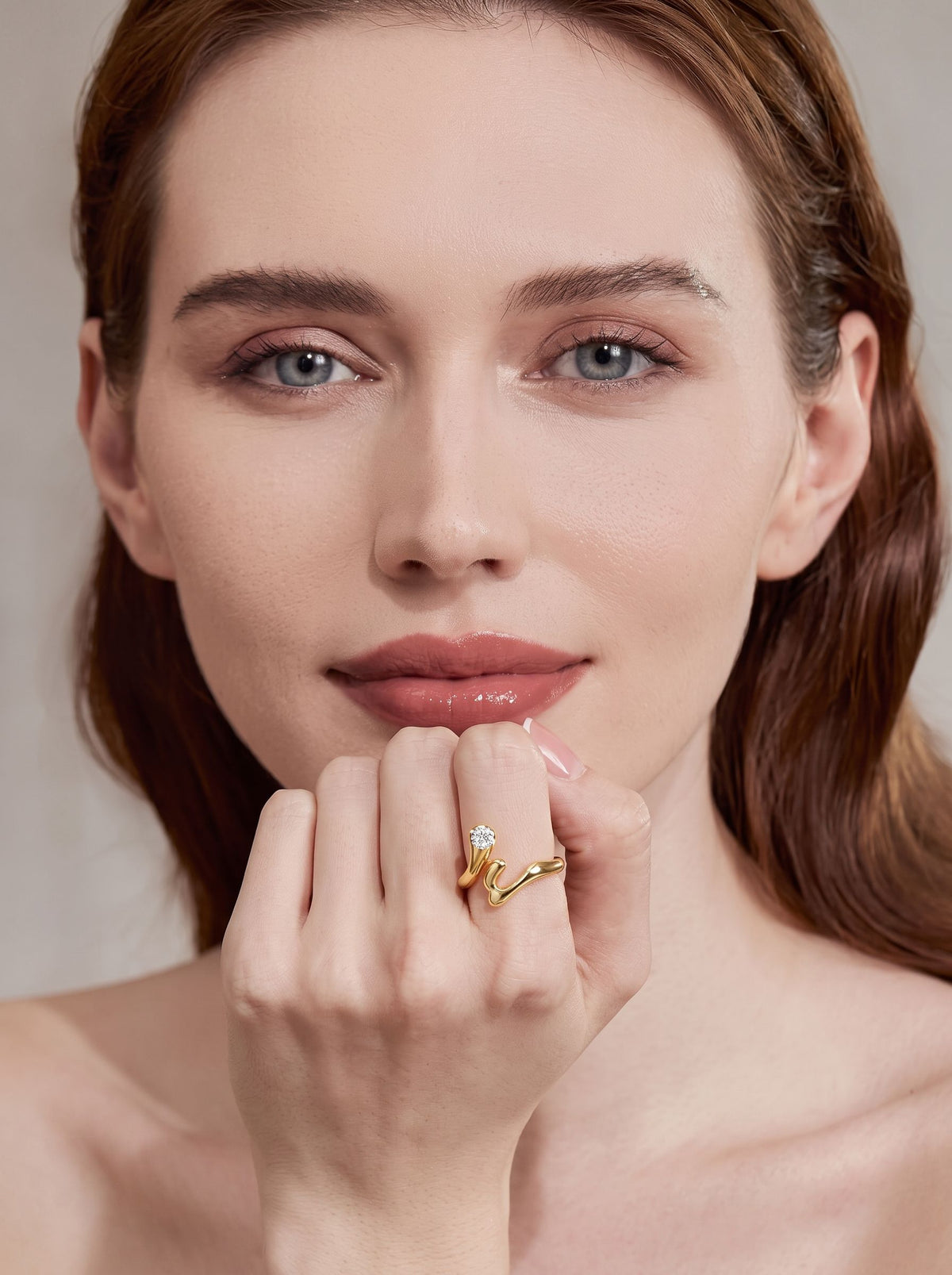Minimalist Gold Liquid Metal Ring