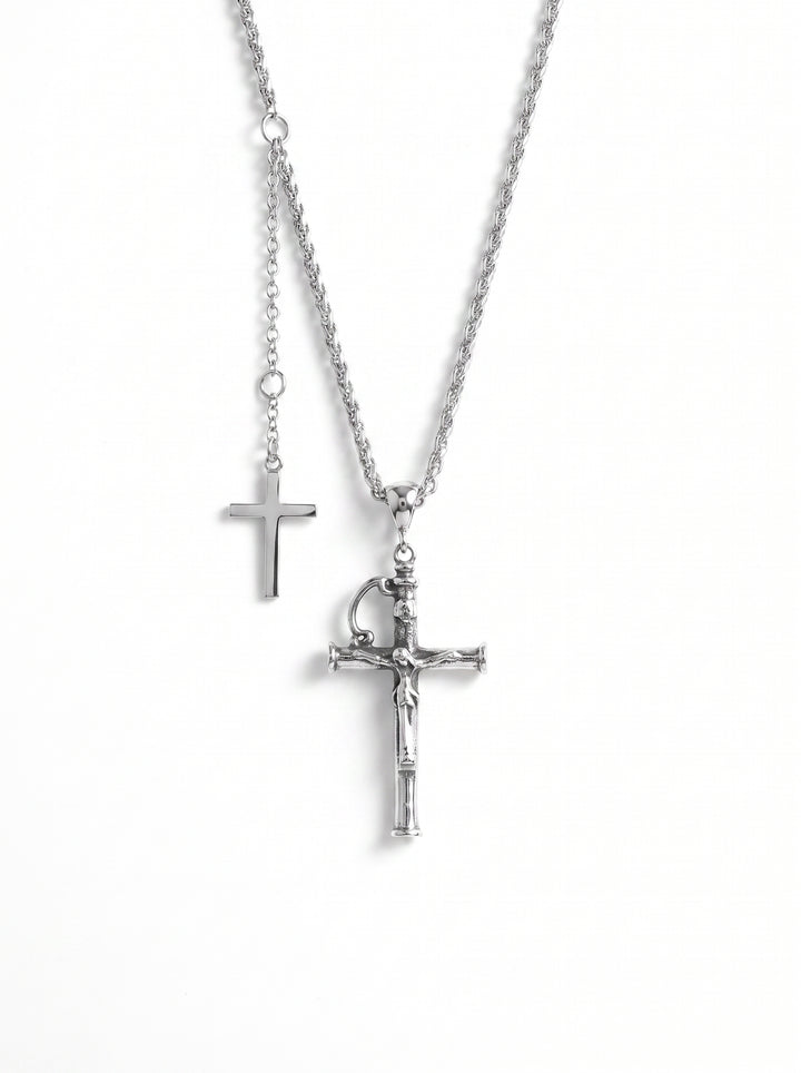 Gothic Dagger Cross Layered Necklace