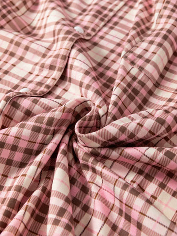 Soft Plaid Button Down Pajama Set