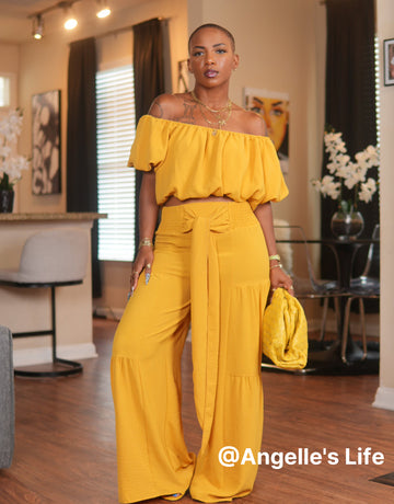 Boho Off Shoulder Pant Set
