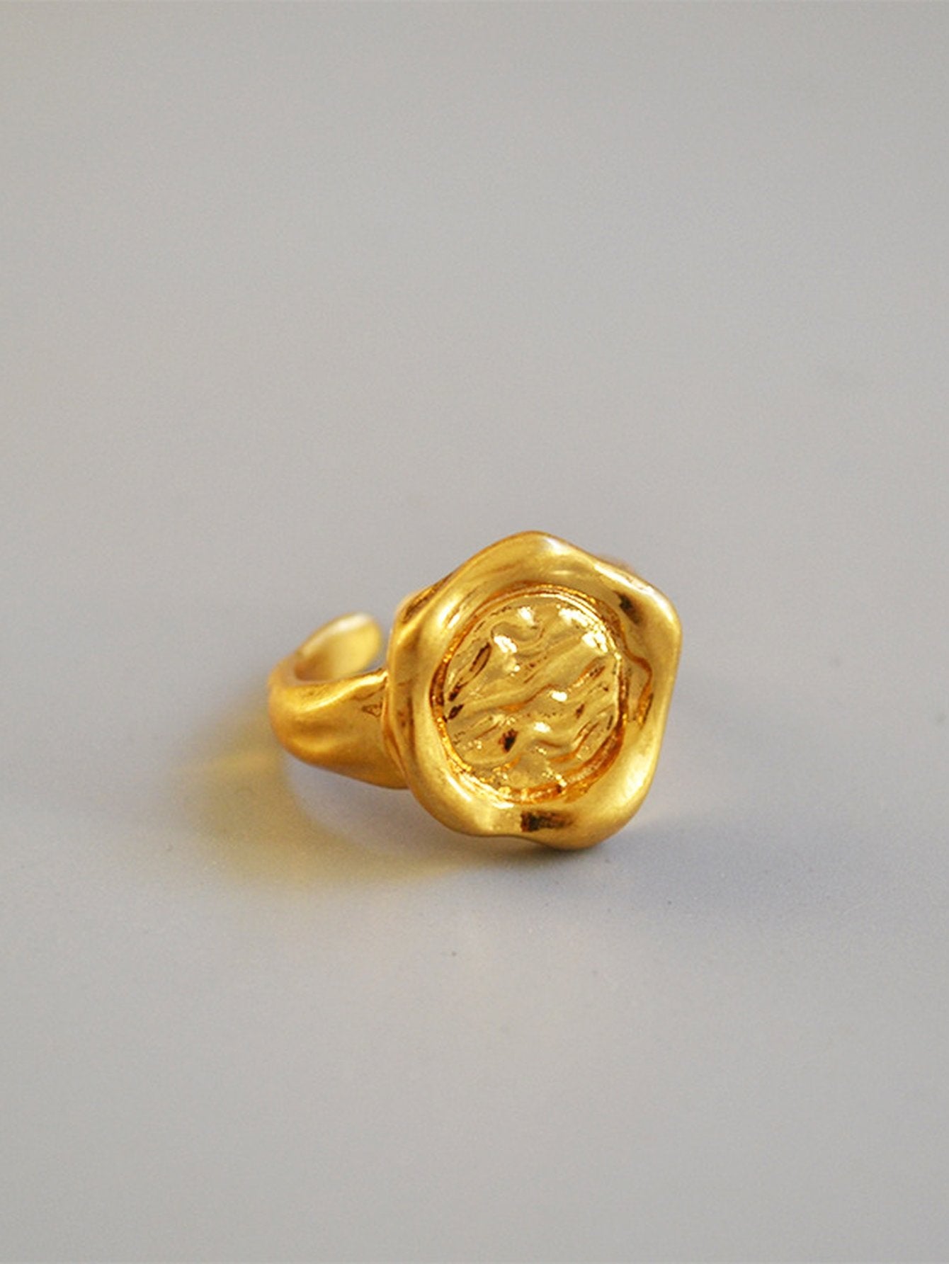 Textured Gold Organic Statement Ring