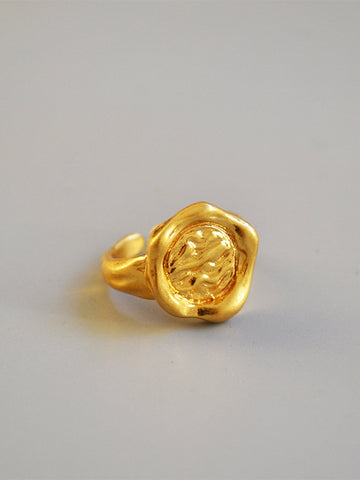 Textured Gold Organic Statement Ring