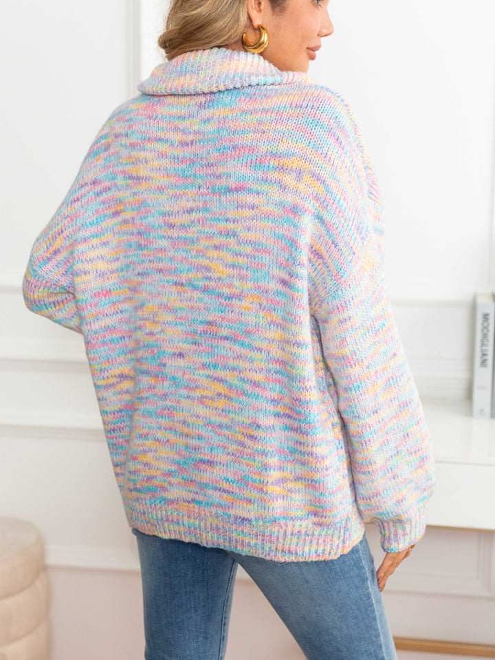 Cozy Multicolor Zip Up Sweater