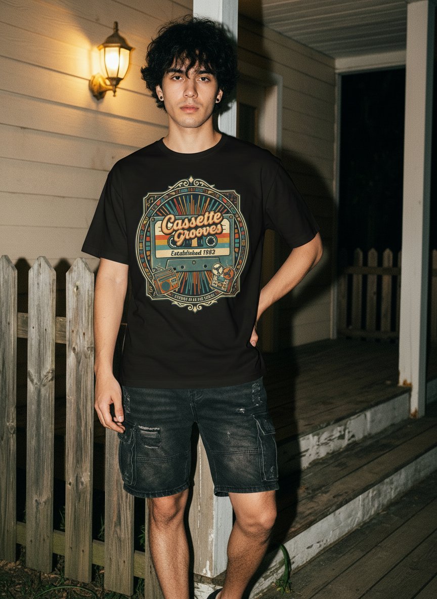 Vintage Retro Cassette Graphic T-Shirt