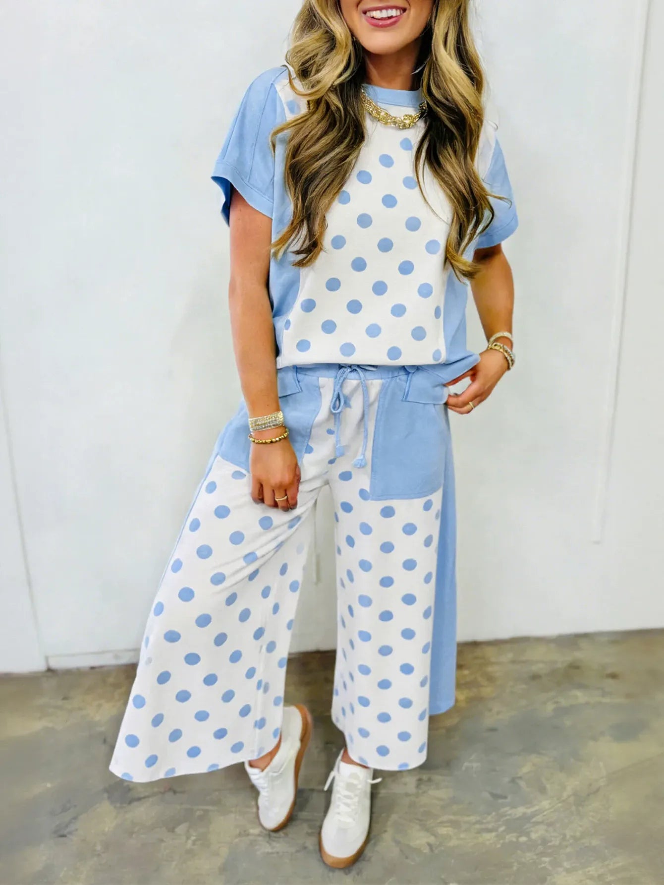 Comfy Polka Dot Lounge Pants Set