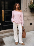 Cozy Fuzzy Off Shoulder Pullover Sweater