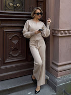 Zip Up Ribbed Knit Set