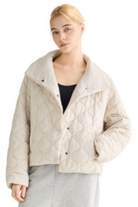 Oversized Quilted Snap Front Puffer Jacket