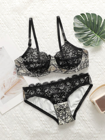 Sexy Lace Underwire Lingerie Set