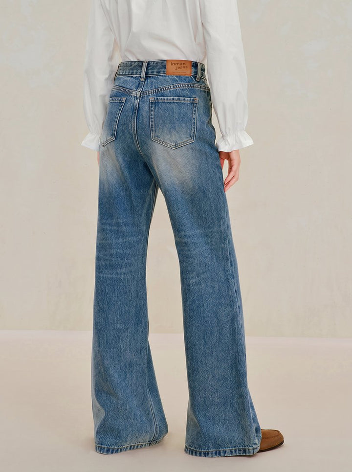 Embellished Rhinestone Wide Leg Jeans