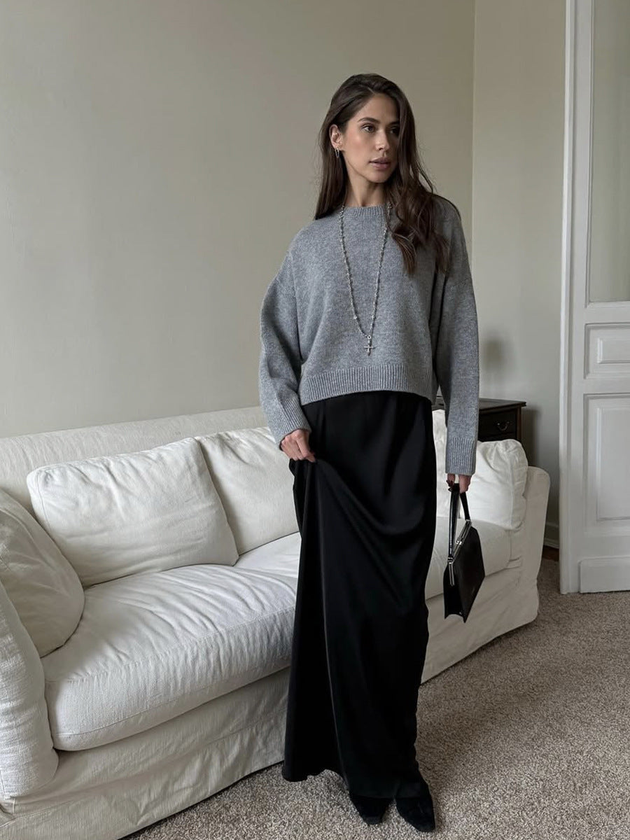 Oversized Crewneck Soft Knit Sweater