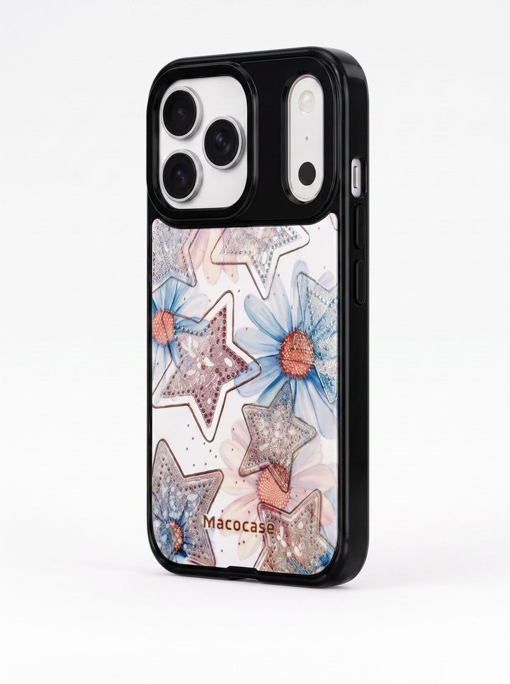 Glitter Stars and Daisies Print Phone Case