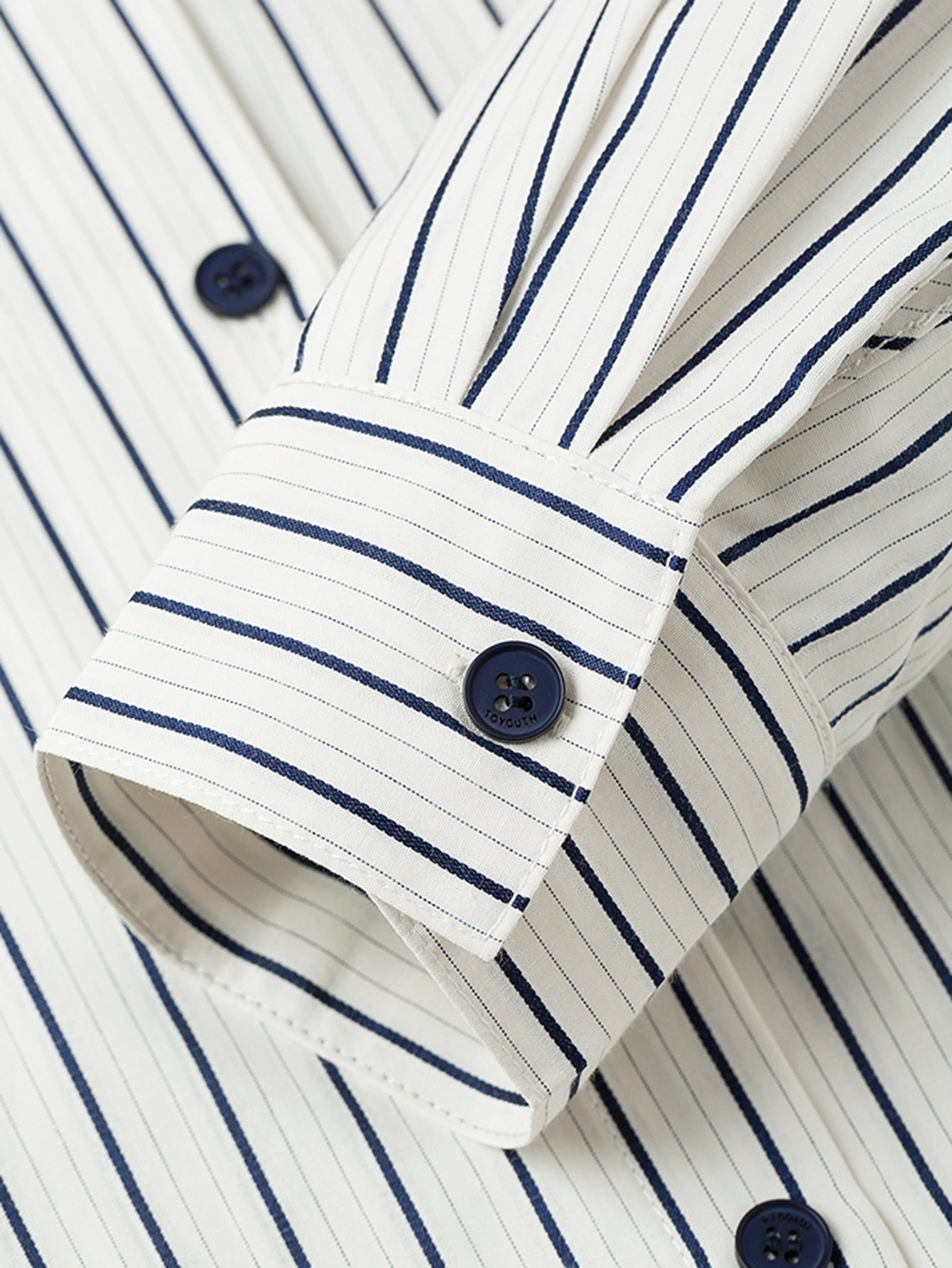 Vertical-Striped Button-Front Casual Shirt