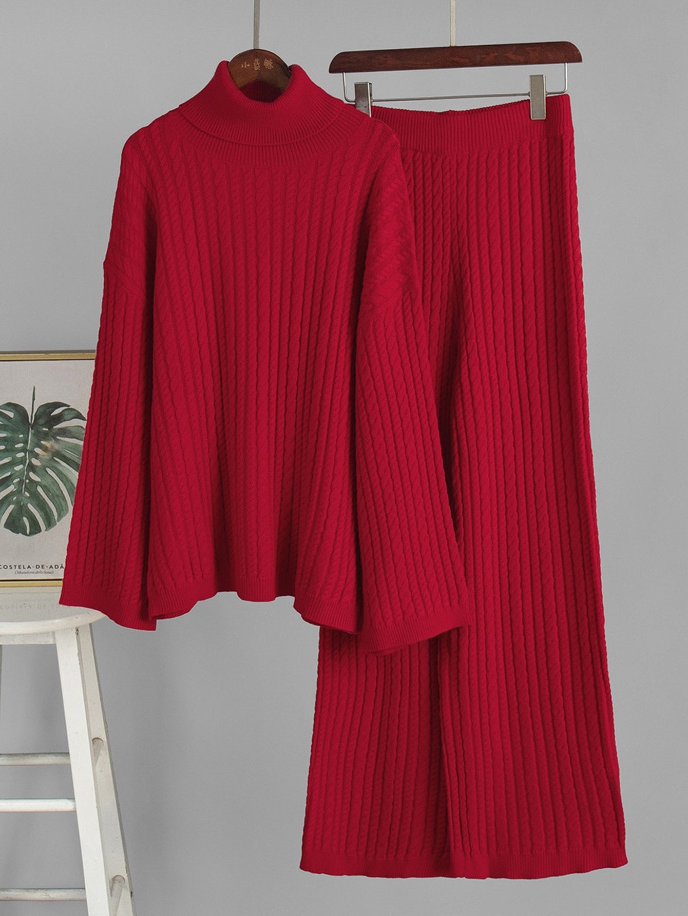 Cozy Cable Knit Sweater Pant Set