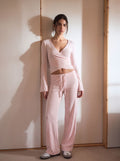 Cozy Wrap Top Wide Leg Set