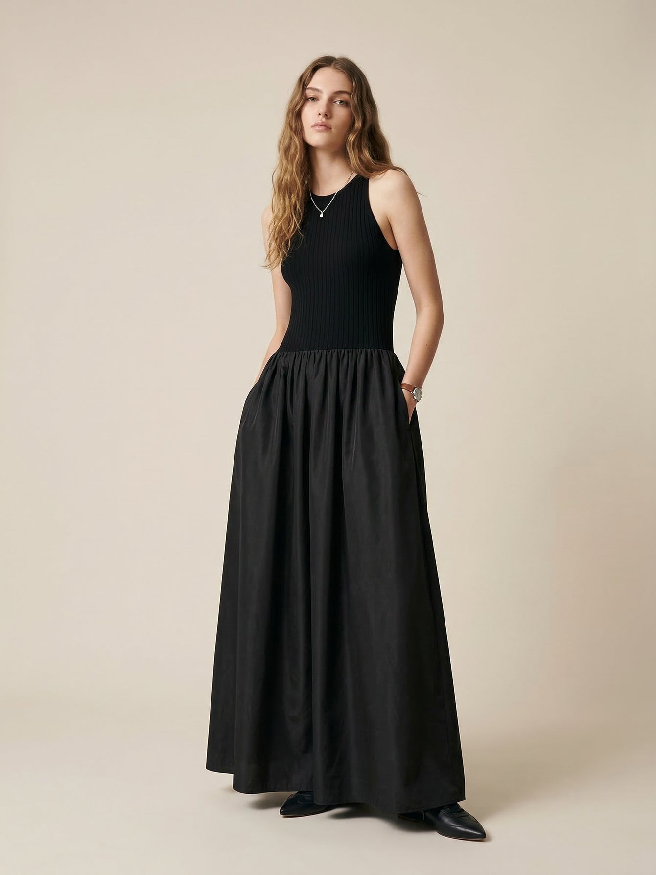 Sleeveless Paneled Tank Dress