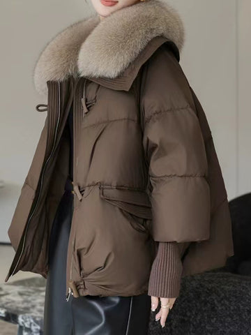 Faux Fur Collar Puffer Jacket