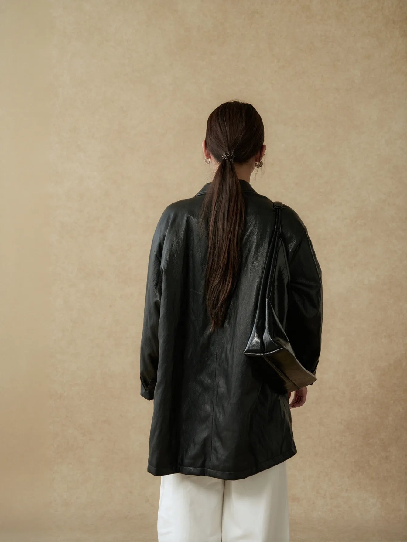 Oversized Vegan Leather Padded Jacket