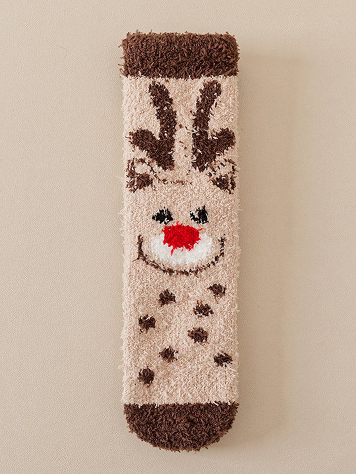 Cozy Plush Christmas Tree Socks