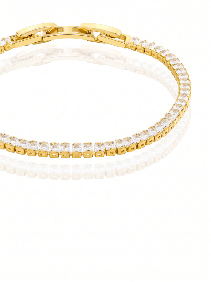 Dainty Gold Cubic Zirconia Tennis Bracelet