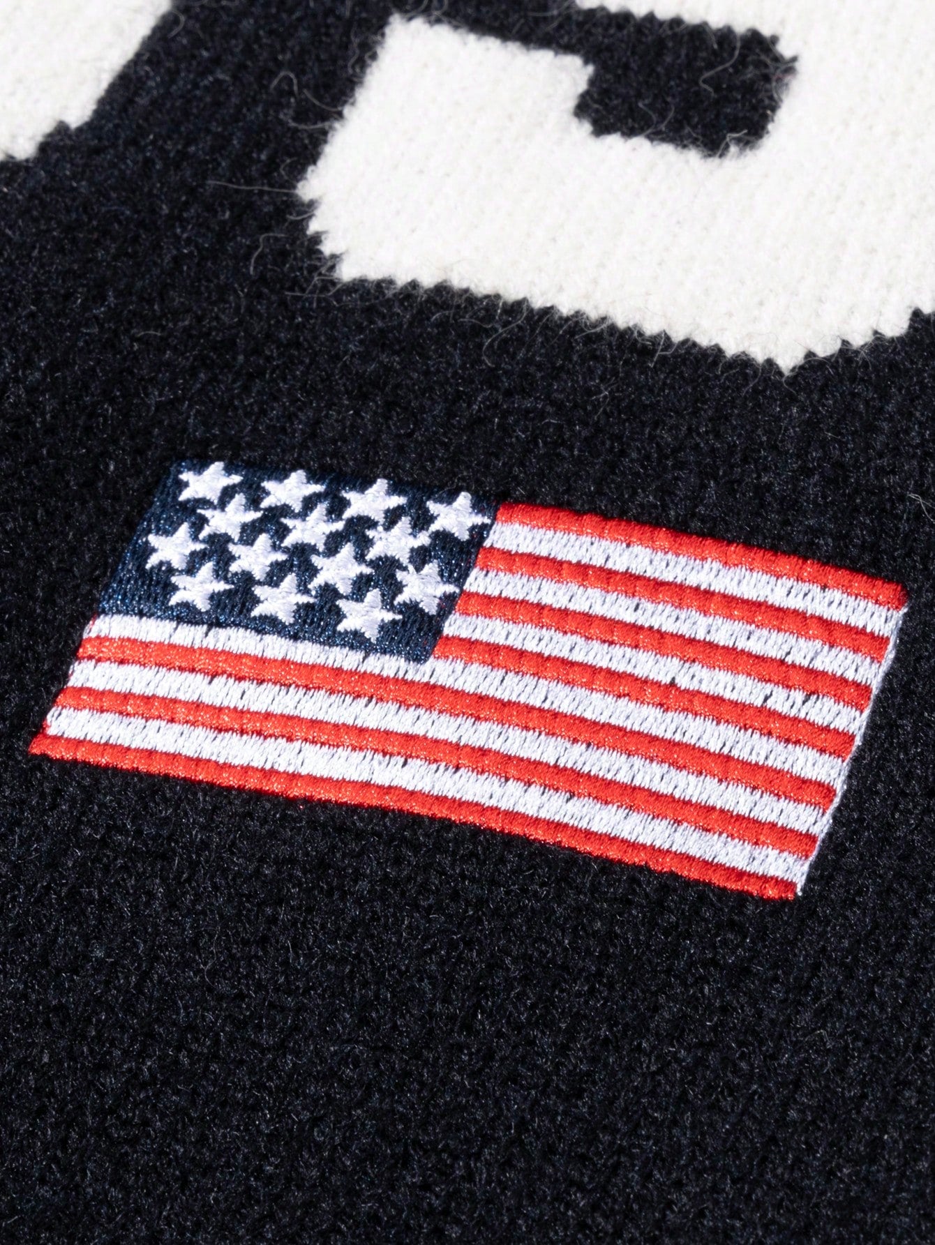 Oversized USA Graphic Knit Pullover Sweater