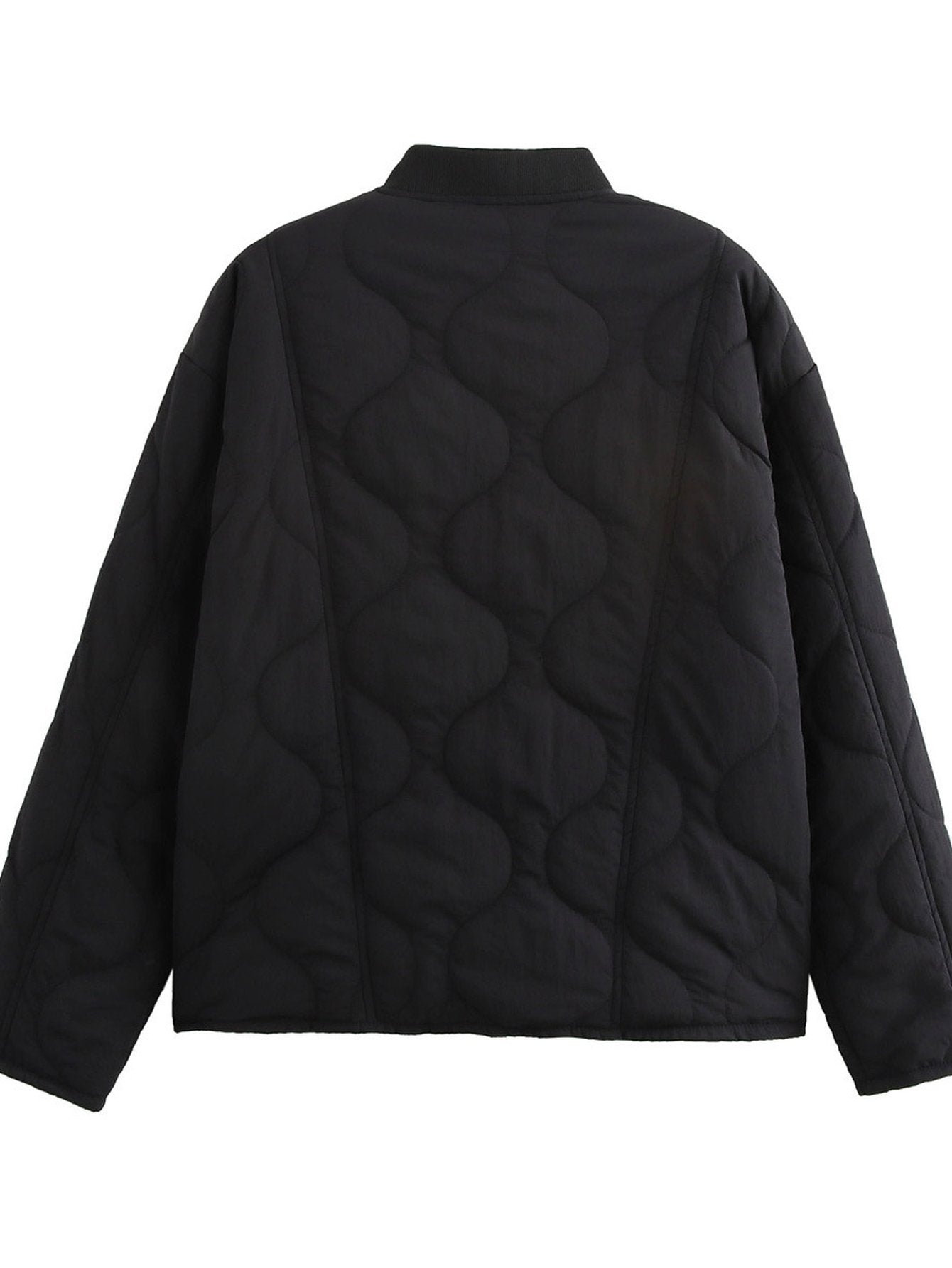 Quilted Button Down Bomber Jacket