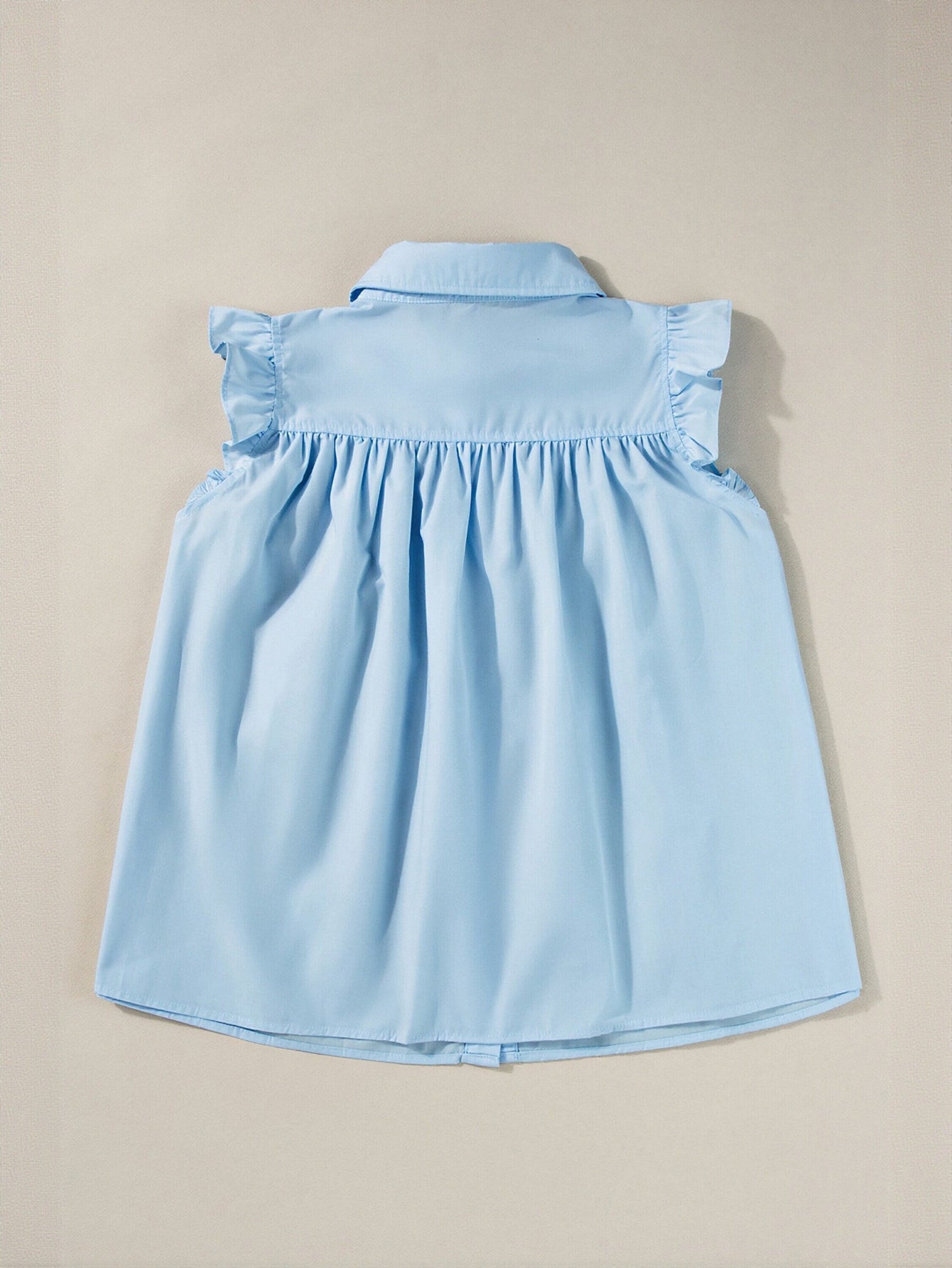 Wave Embroidery Ruffle Sleeve Blouse