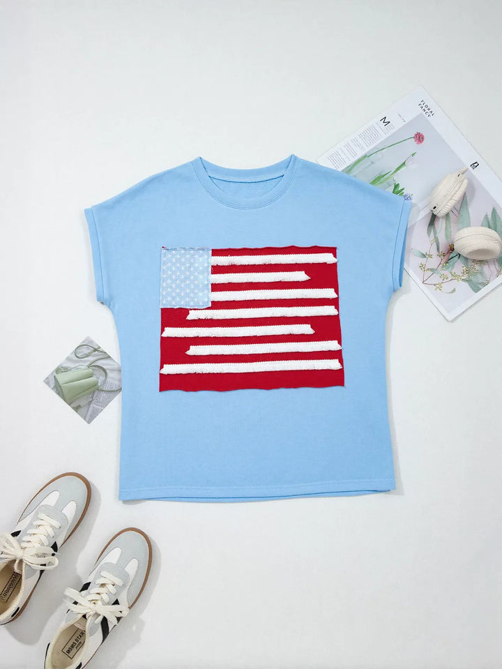 Distressed American Flag Graphic T-Shirt