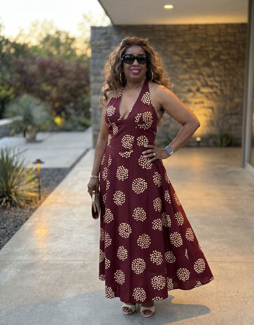 Mary Roberts's Polka Dot Print Midi Dress