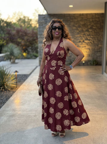 Mary Roberts's Polka Dot Print Midi Dress