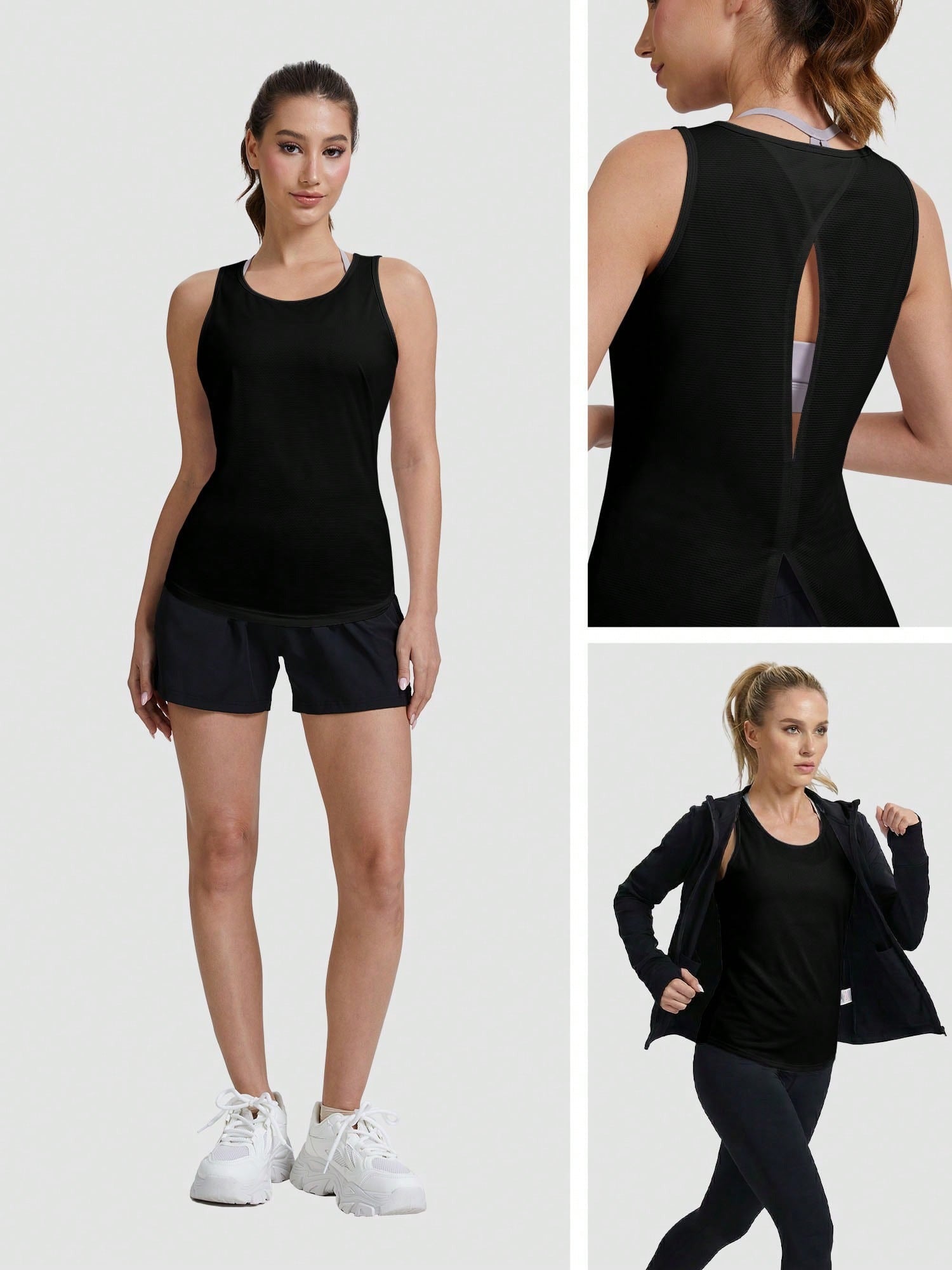 Breathable Open Back Tie Yoga Tank