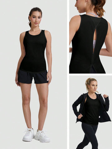Breathable Open Back Tie Yoga Tank