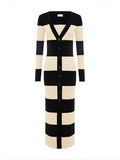 Striped Button Down Knit Midi Dress
