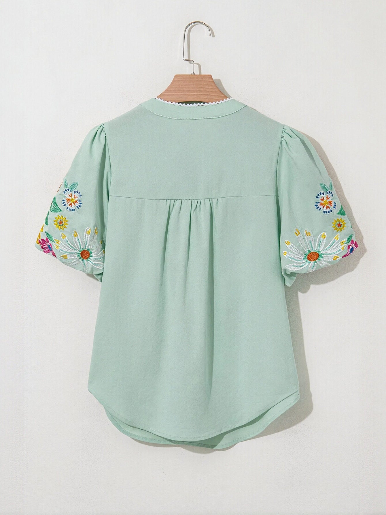 V Neck Embroidered Blouse