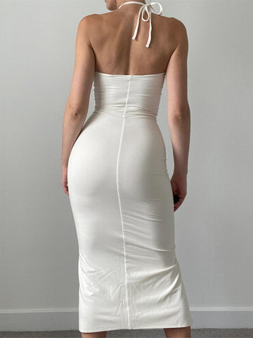 Strapless High Slit Beach Maxi Dress