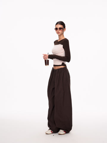 High Waisted Pleated Wide Leg Trousers