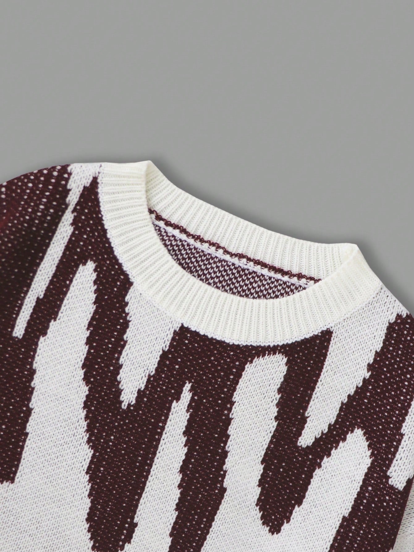 Oversized Graphic Print Knit Sweater