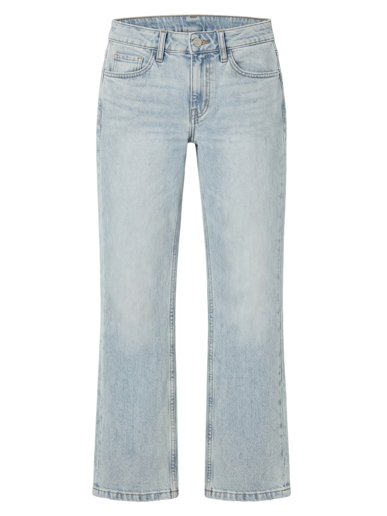 High Waisted Light Wash Straight Jeans