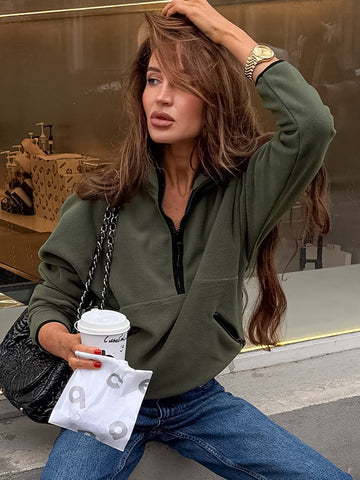 Cozy Quarter Zip Fleece Sweatshirt