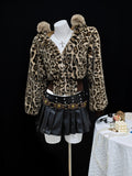 Cropped Leopard Faux Fur Jacket