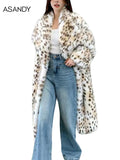 Oversized Leopard Print Faux Fur Coat