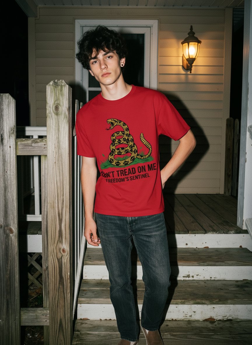Patriotic Snake Graphic Mens T-Shirt