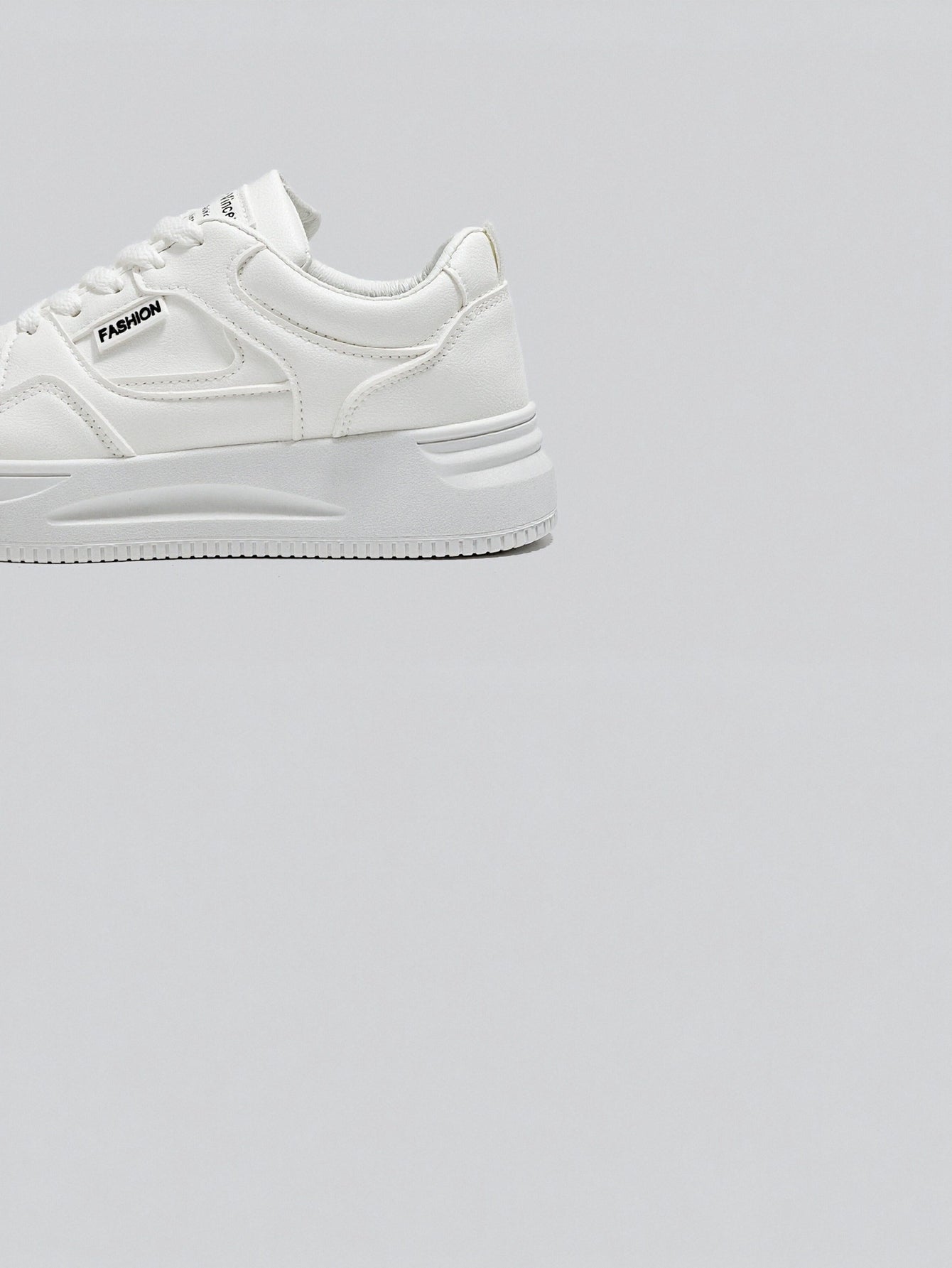 Platform Leather Upper Fashion Casual Shoes-White