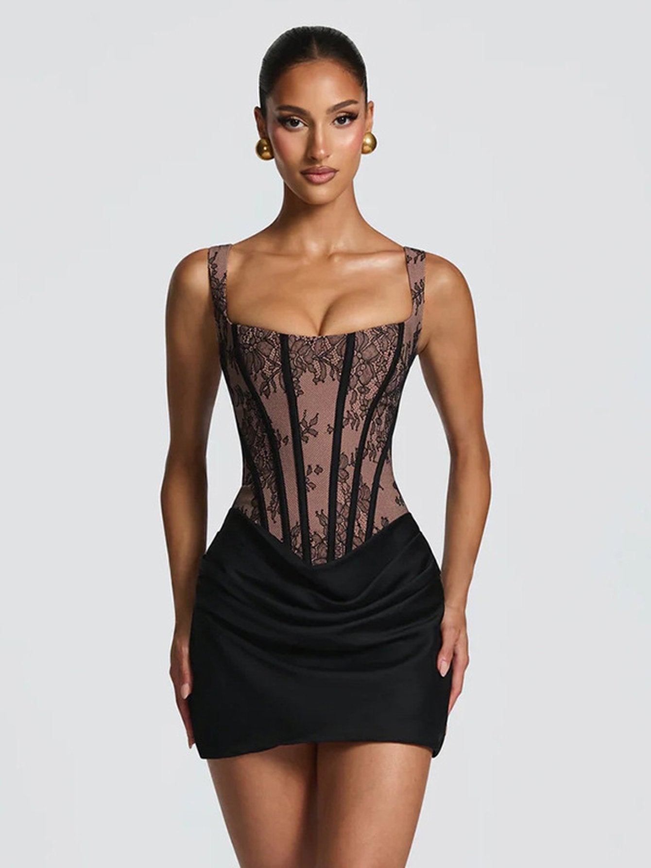 Lace Corset Bodycon Mini Dress