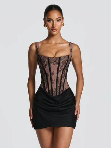 Lace Corset Bodycon Mini Dress