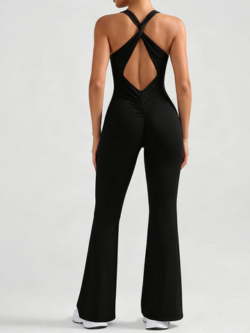Backless Scrunch Butt Workout Jumpsuit